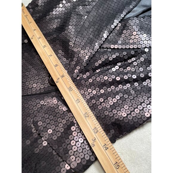 French Connection Black Sequin Blazer Jacket Womens Size 4 Y2K Whimsygoth - Picture 6 of 11